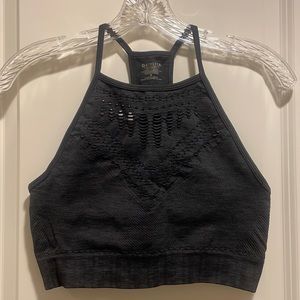Athleta dark grey macramé bra size S